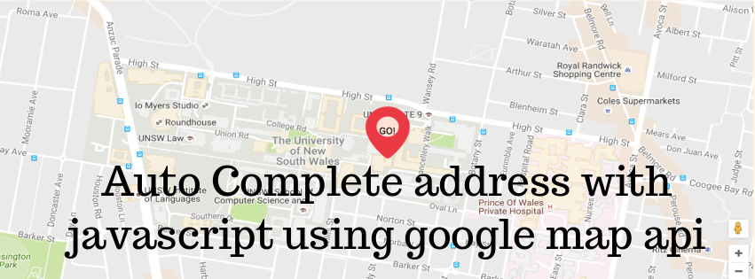 Address Auto Complete with Javascript using Google Map API