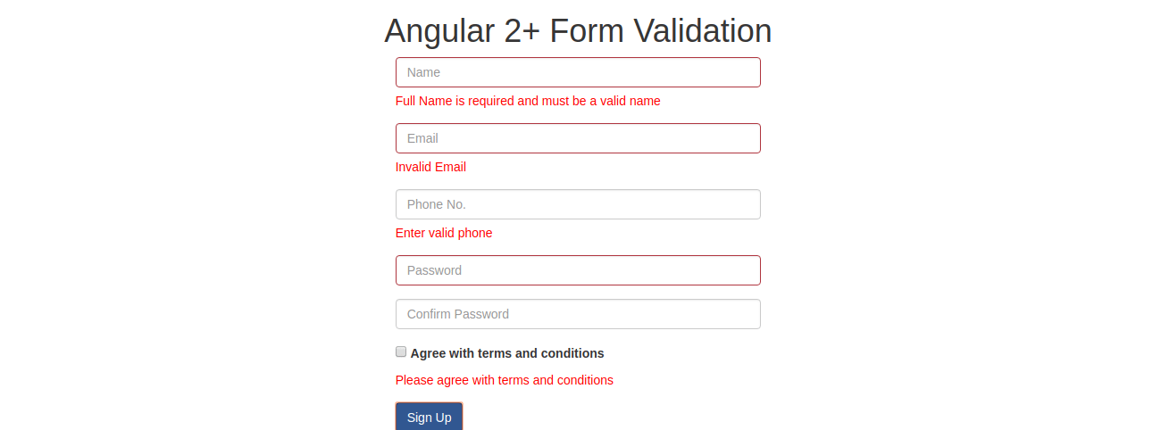 Angular form validation example and tutorial