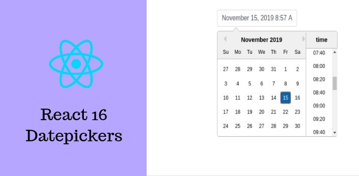 React 16 Datepicker Example with react-datepicker
