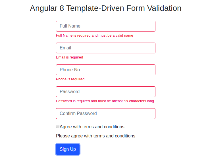 Lets Develop An Angular Application Input Validation In Template Images